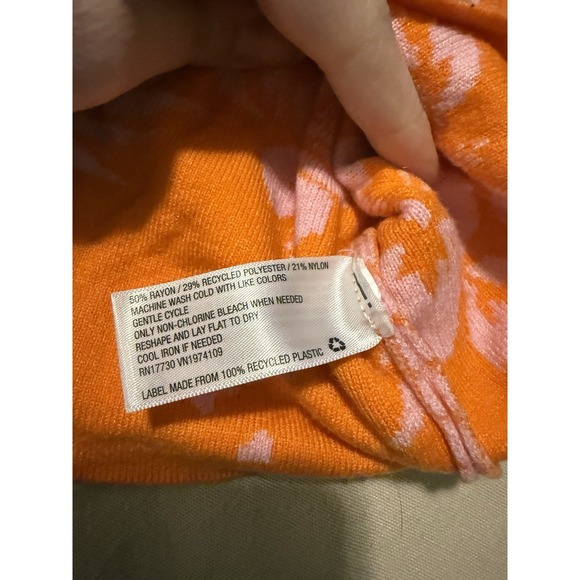 Women's Cropped Jacquard Polo Sweater Tank Top - Wild Fable Pink Tropical M - Picture 3 of 4